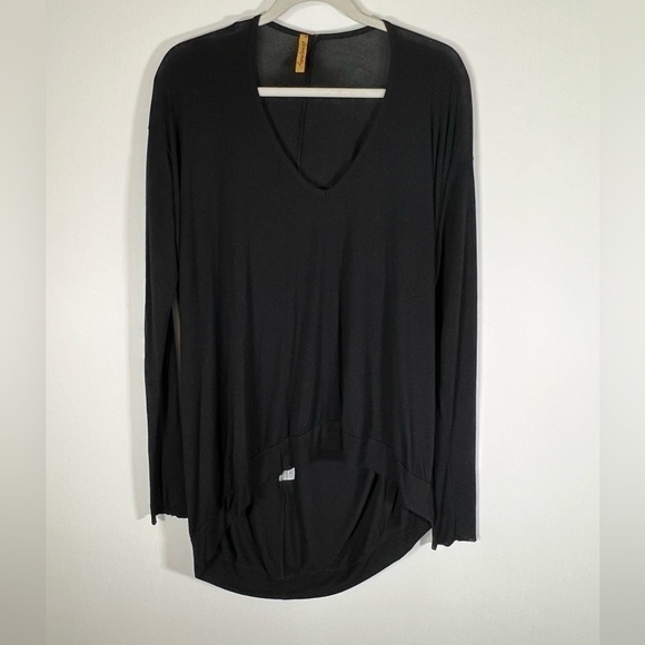 Vintage Y2K Rachel Pally black oversized hi-low top sz XS stretch minimalist - Picture 1 of 6